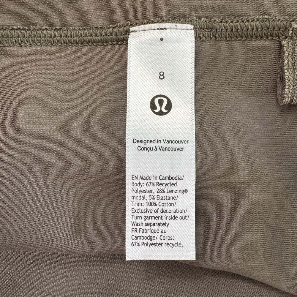 Lululemon Ribbed Softstreme Slim-Fit Tank Dress 8 Green Athleisure Casual Mini - Picture 10 of 10